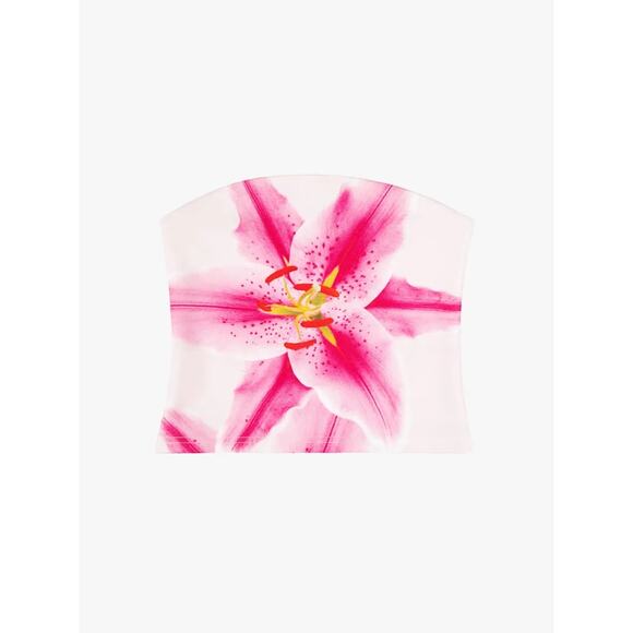 Tyler McGillivary Lily Cropped Tube Top Pink Size Large - Picture 4 of 7
